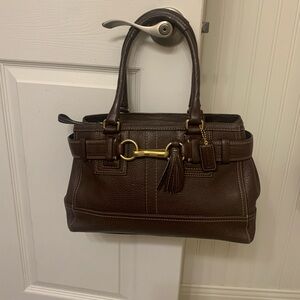Vintage Coach Hamptons Brown Leather Handbag